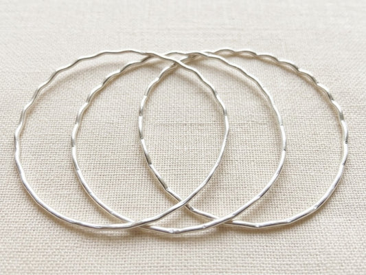 925 recycled sterling silver ripple bangle
