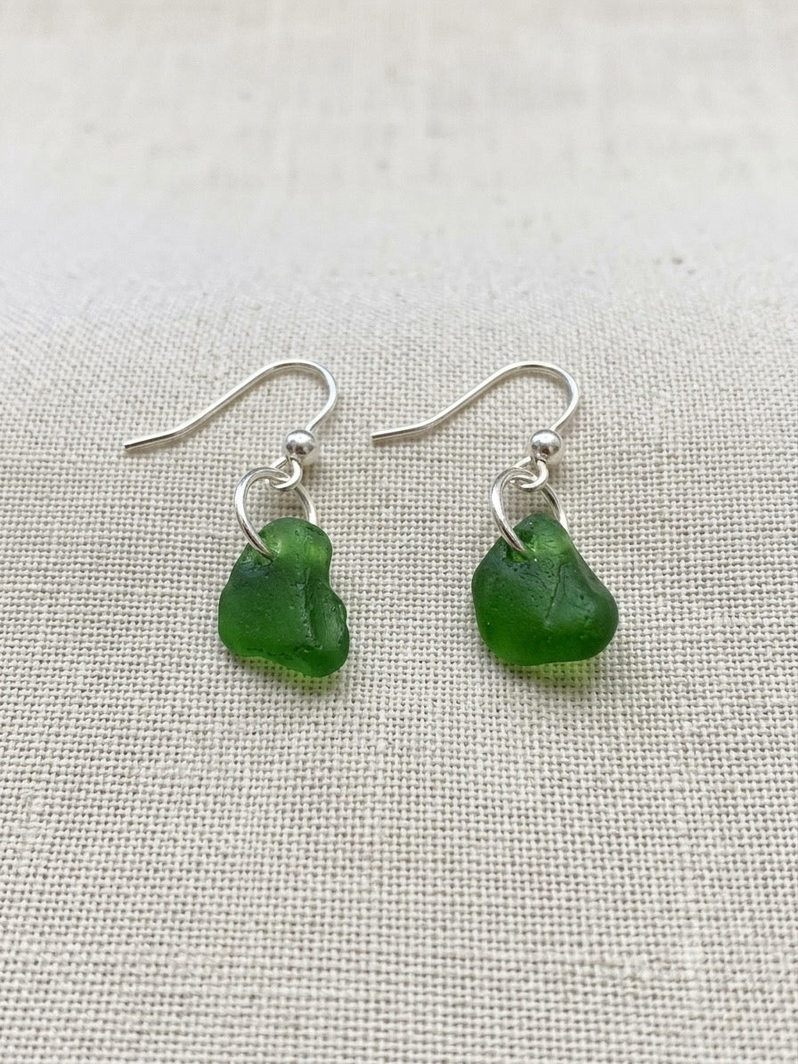 925 Sterling Silver sea glass earrings