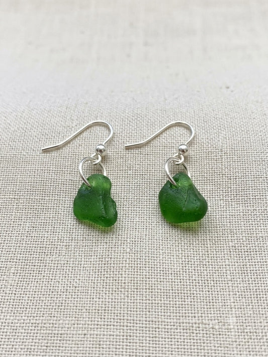 925 Sterling Silver sea glass earrings