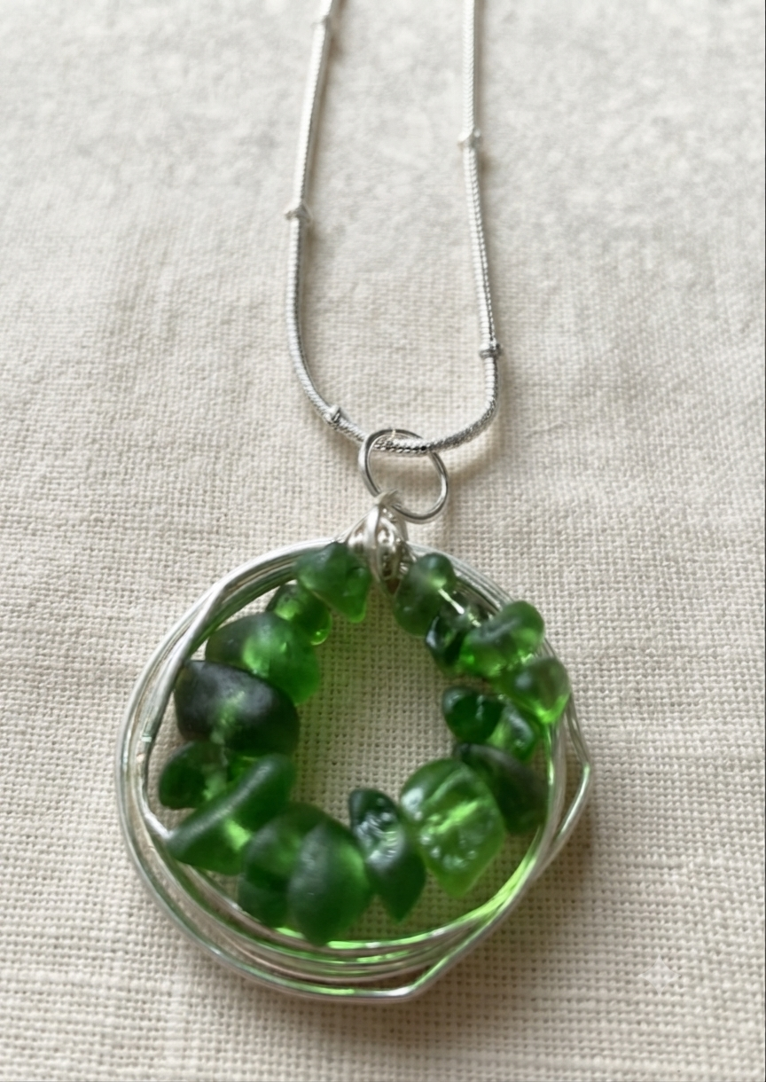 ‘Rockpool’ silver plated necklace